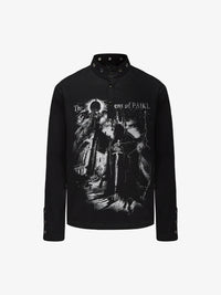 PAIKI | Studded Figure Stand Collar Sweatshirt