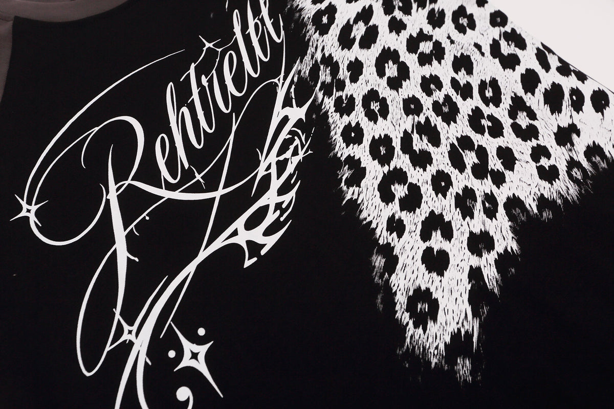 REFUSION | Leopard Script Panel Sweatshirt - product detail