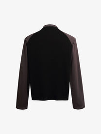 REFUSION | Leopard Script Panel Sweatshirt in Black - back view