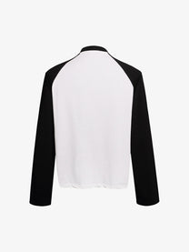 REFUSION | Leopard Script Panel Sweatshirt in White - back view