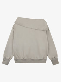 SEVEERS | Wing Print Off Shoulder Sweatshirt in Gray - back view