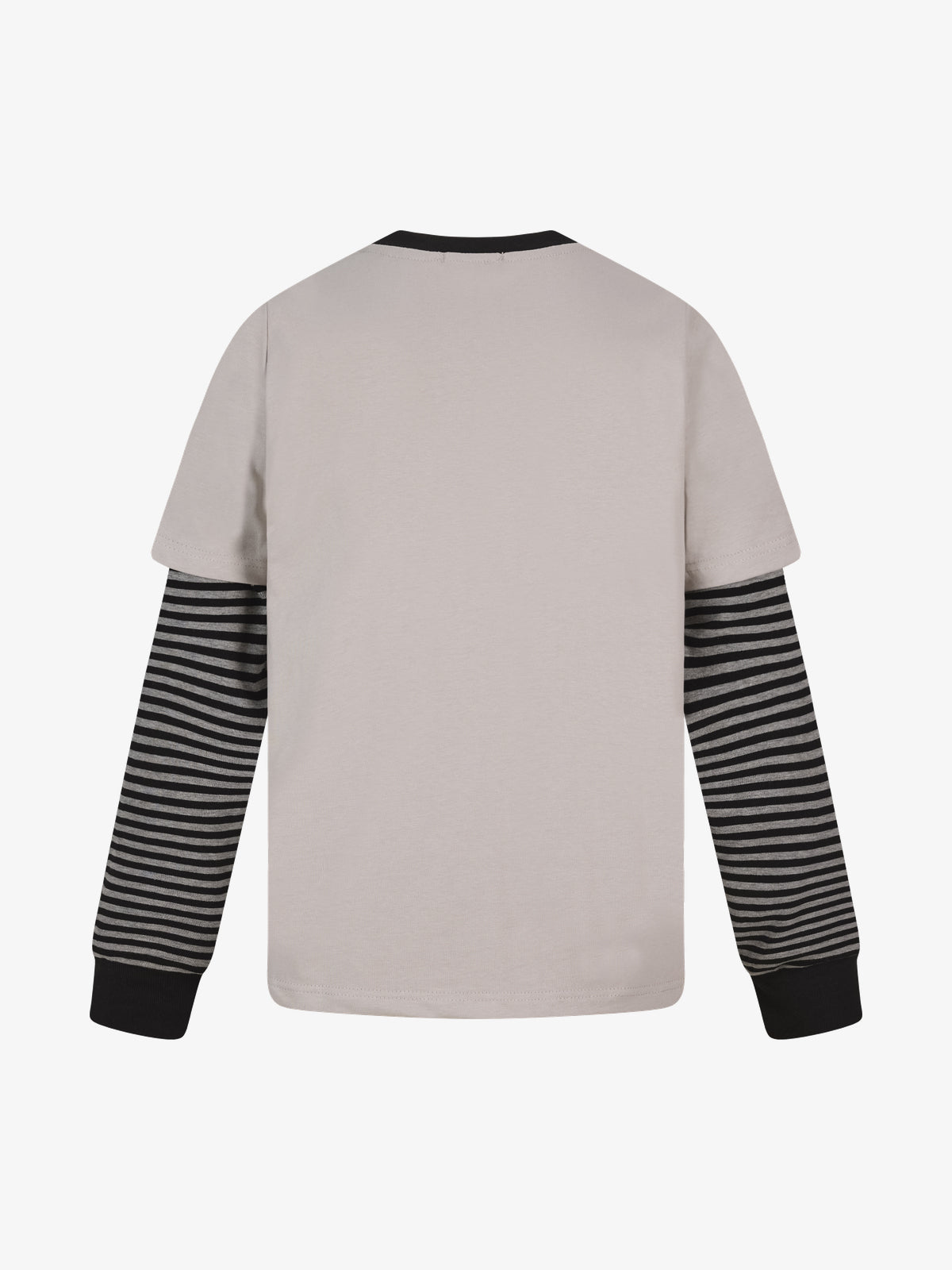 SMK MADE | Star Emblem Layered Sleeve Sweatshirt in White - back view