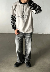 SMK MADE | Star Emblem Layered Sleeve Sweatshirt - product detail