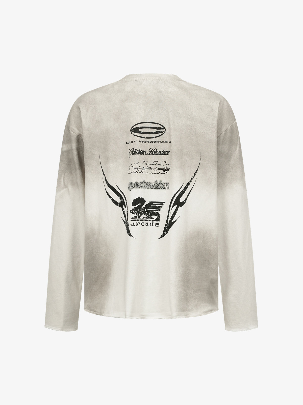 SPECTRA VISION | Anxiety Slogan Washed Sweatshirt in Gray - back view
