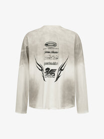 SPECTRA VISION | Anxiety Slogan Washed Sweatshirt in Gray - back view