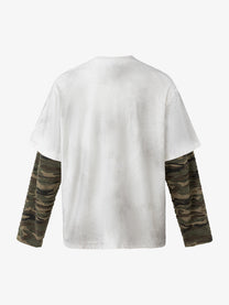 STAFF PICK | 1955 Photo Camo Sleeve Sweatshirt in White - back view