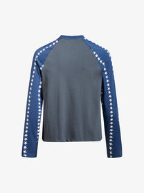 SKATE PARK | Star Sleeve Statement Sweatshirt in Blue - back view