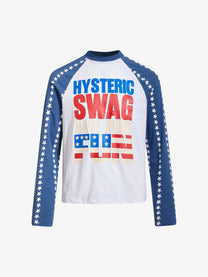 SKATE PARK | Star Sleeve Statement Sweatshirt in White - front view