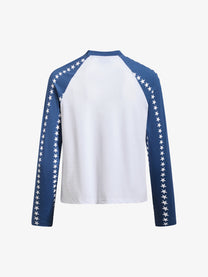 SKATE PARK | Star Sleeve Statement Sweatshirt in White - back view