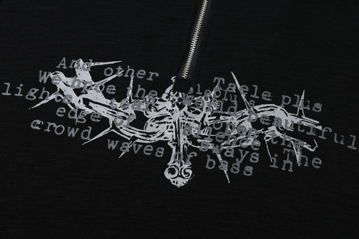 TAELE PLUS | Abstract Logo Half Zip Sweatshirt - product detail