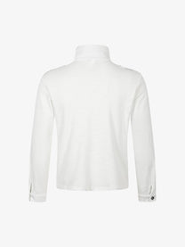 TAELE PLUS | Abstract Logo Half Zip Sweatshirt in White - back view
