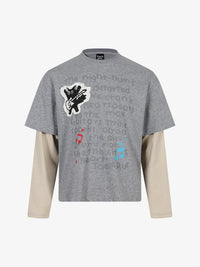 TAELE PLUS | Kitten Patch Layered Sleeve Sweatshirt