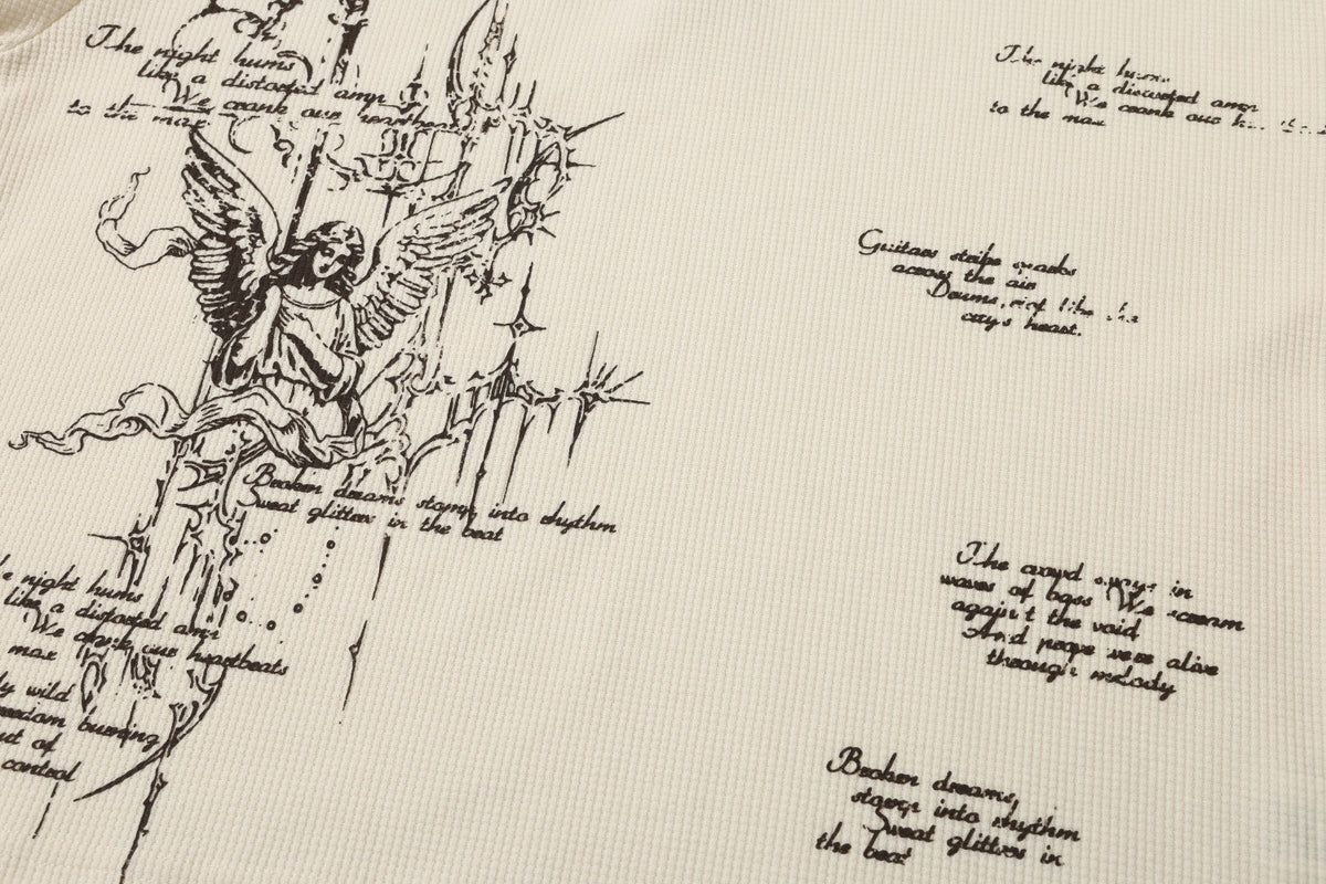 TAELE PLUS | Rune Print Henley Sweatshirt - product detail
