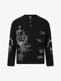 TAELE PLUS | Rune Print Henley Sweatshirt