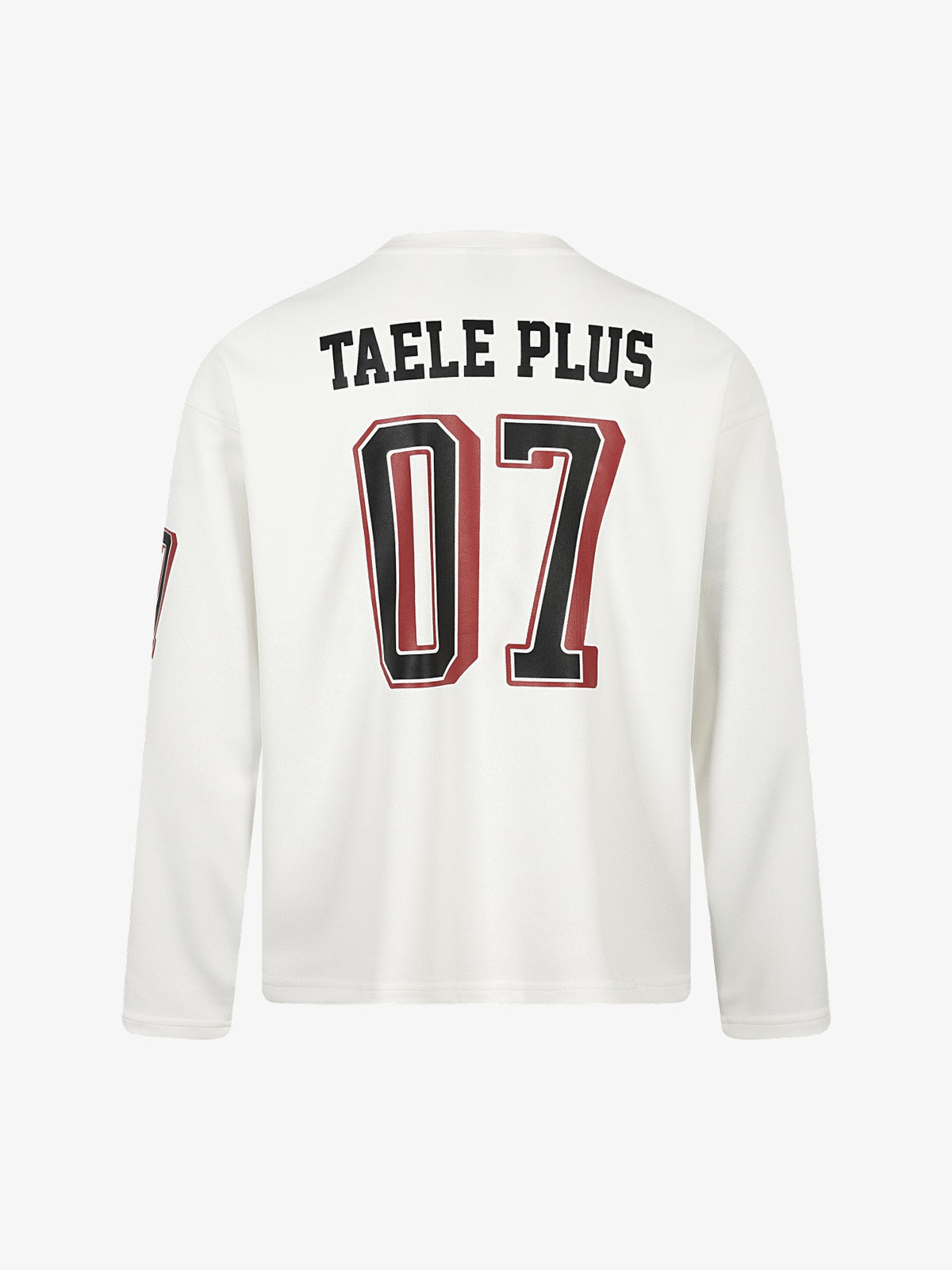 TAELE PLUS | Number 07 Sweatshirt in White - back view