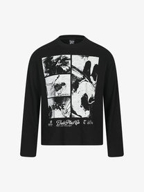 TAELE PLUS | Photo Collage Sweatshirt in Black - front view