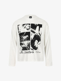 TAELE PLUS | Photo Collage Sweatshirt in White - front view