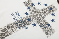 TAELE PLUS | Star Cross Leopard Sleeve Sweatshirt - product detail