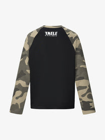 TAELE PLUS | Skull Star Camo Sleeve Sweatshirt in Black - back view