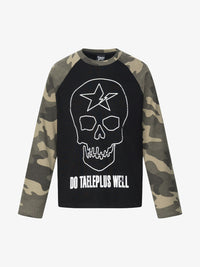 TAELE PLUS | Skull Star Camo Sleeve Sweatshirt