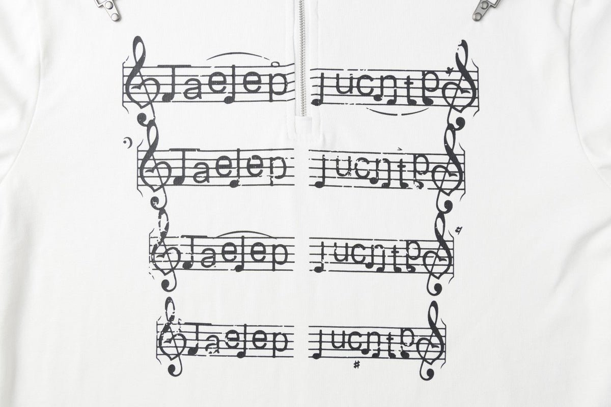 TAELE PLUS | Music Staff Half Zip Sweatshirt - product detail