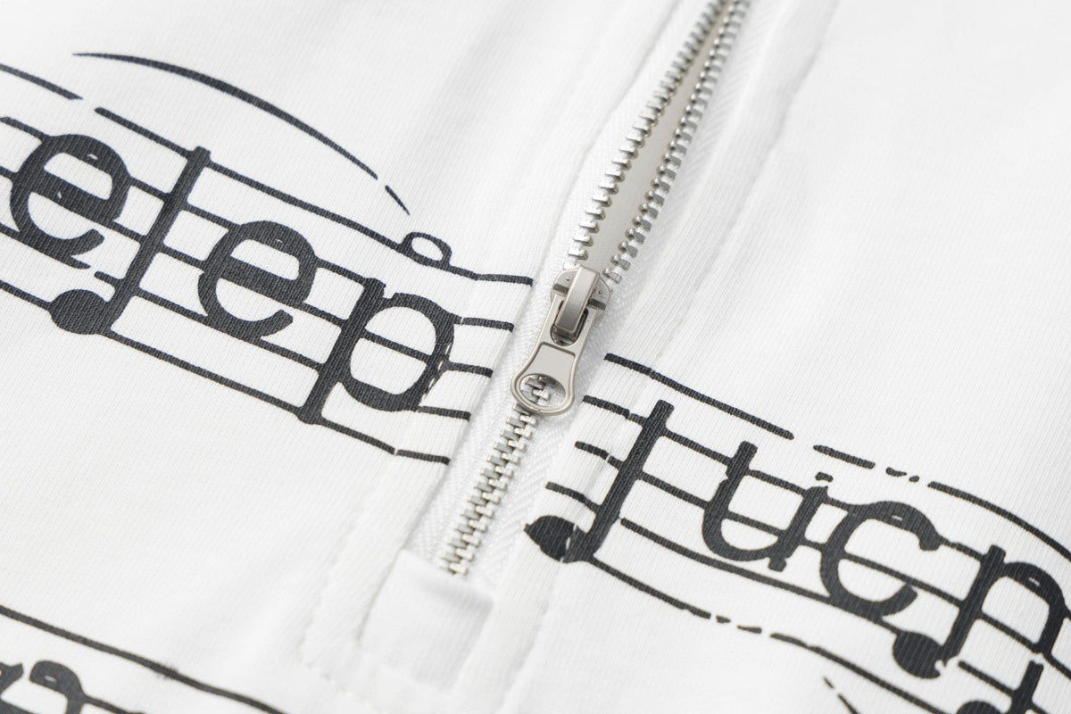 TAELE PLUS | Music Staff Half Zip Sweatshirt - product detail