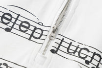 TAELE PLUS | Music Staff Half Zip Sweatshirt - product detail