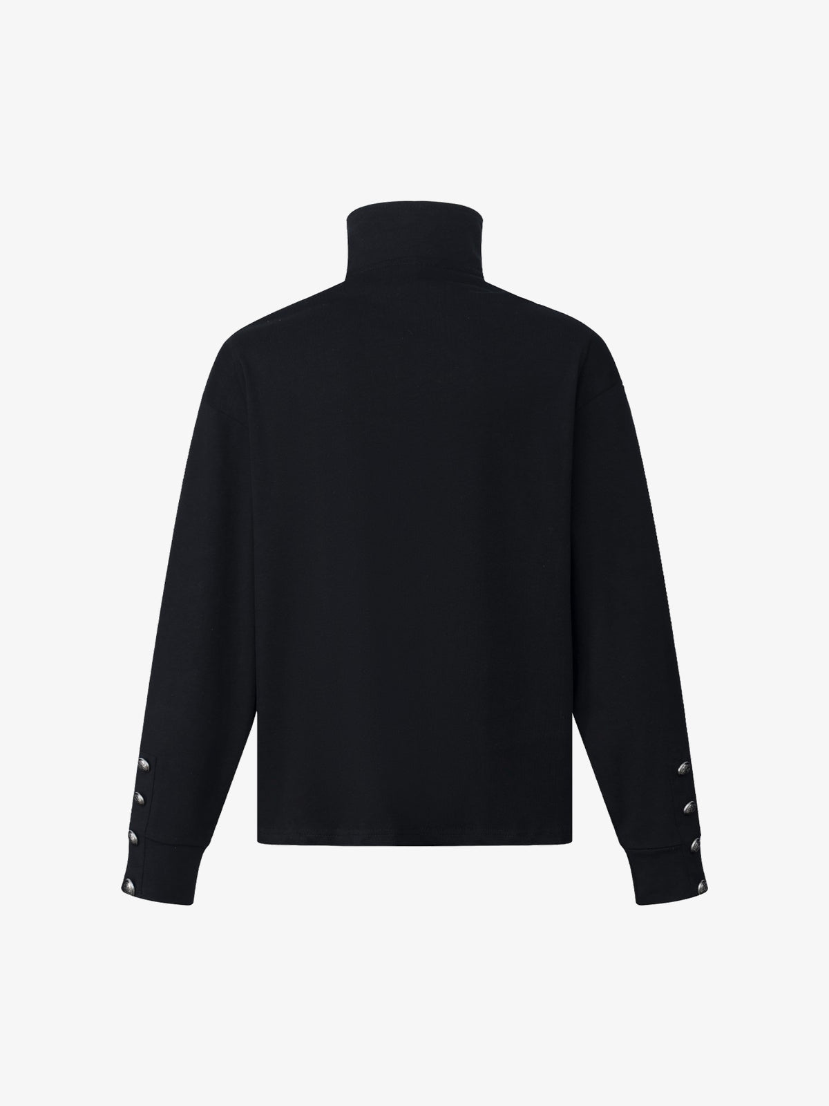 TAELE PLUS | Music Staff Half Zip Sweatshirt in Black - back view
