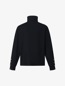 TAELE PLUS | Music Staff Half Zip Sweatshirt in Black - back view