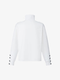 TAELE PLUS | Music Staff Half Zip Sweatshirt in White - back view