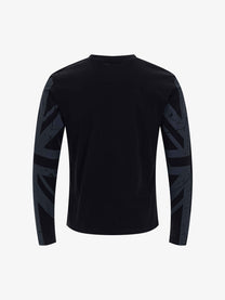 UNUSUAL ORIGINAL | Tonal Union Jack Sweatshirt in Black - back view