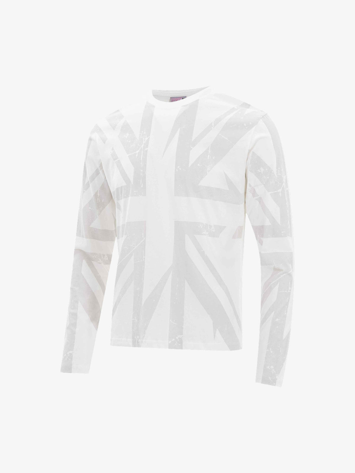 UNUSUAL ORIGINAL | Tonal Union Jack Sweatshirt in White - front view