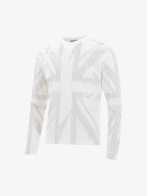 UNUSUAL ORIGINAL | Tonal Union Jack Sweatshirt in White - front view
