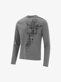 UNUSUAL ORIGINAL | Script Cross Sweatshirt in Gray - front view