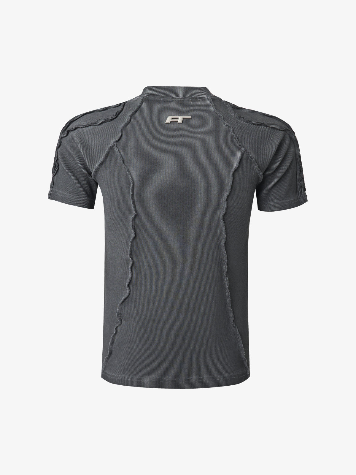 ATSF30 | Exposed-Seam Washed T-Shirt in Dark Gray - back view