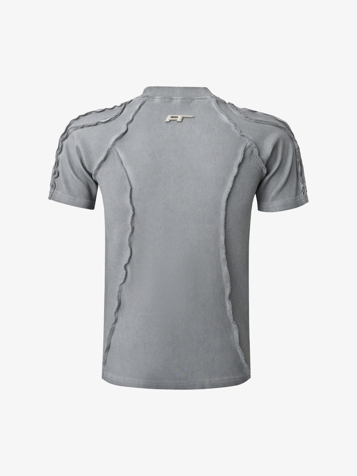 ATSF30 | Exposed-Seam Washed T-Shirt in Light Gray - back view