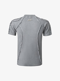ATSF30 | Exposed-Seam Washed T-Shirt in Light Gray - back view