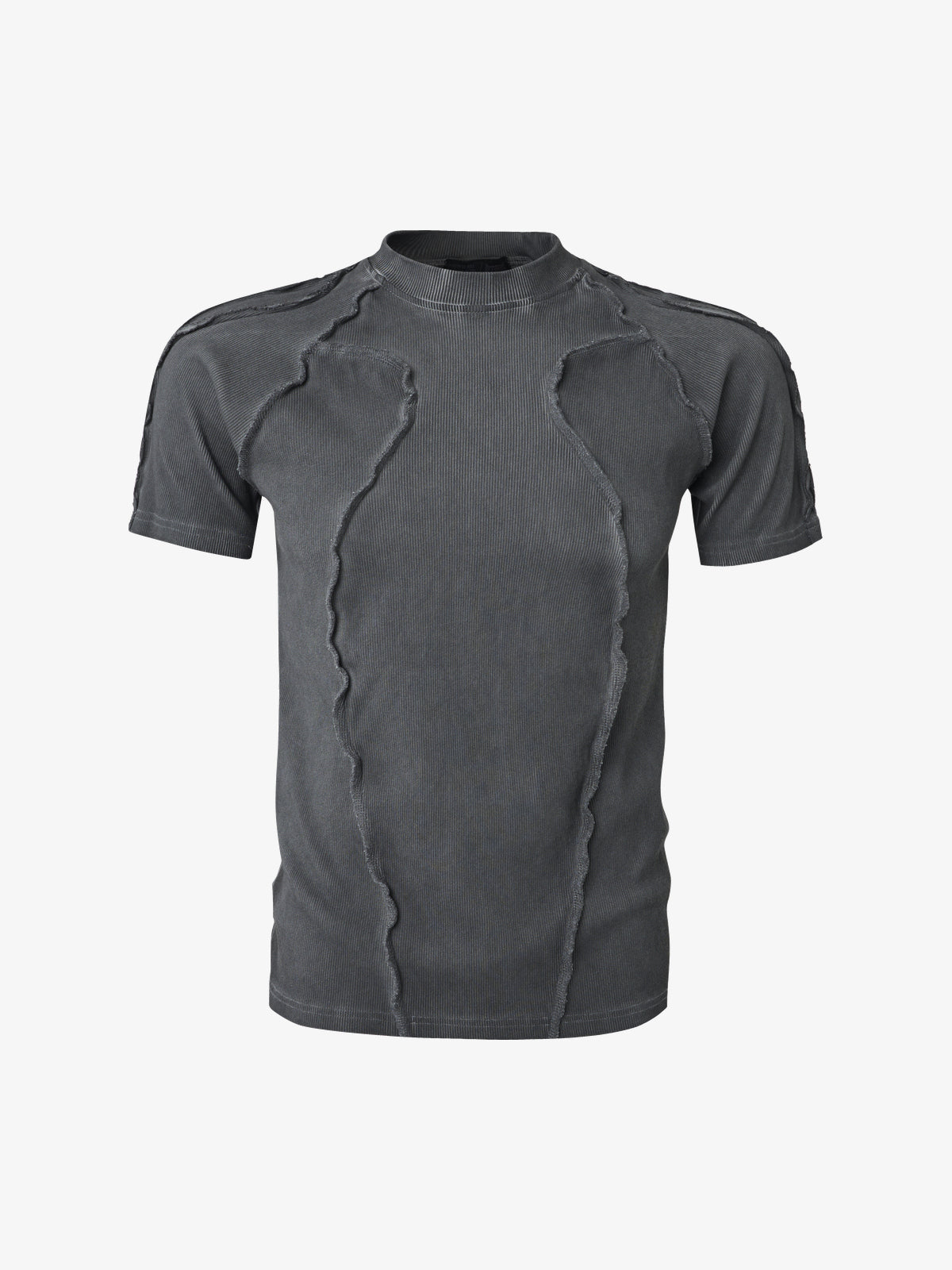 ATSF30 | Exposed-Seam Washed T-Shirt in Dark Gray - front view