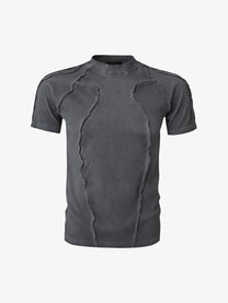 ATSF30 | Exposed-Seam Washed T-Shirt in Dark Gray - front view