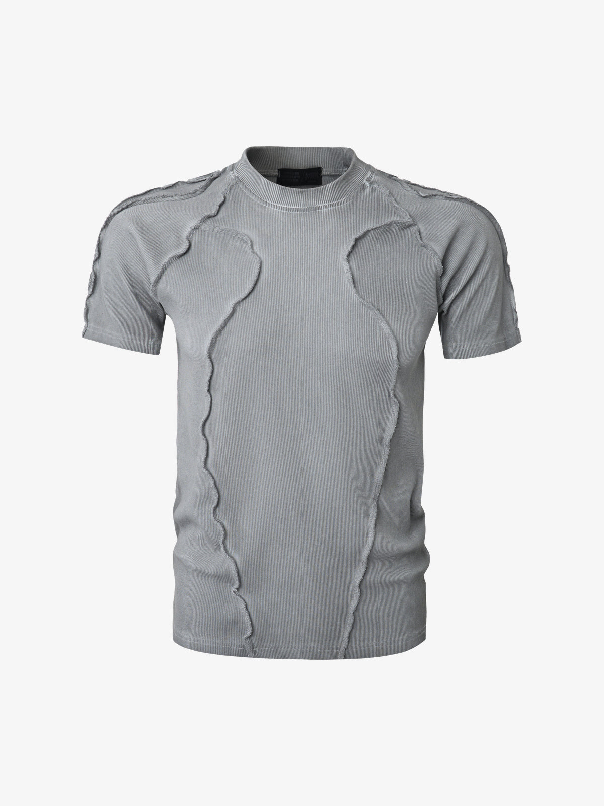 ATSF30 | Exposed-Seam Washed T-Shirt in Light Gray - front view