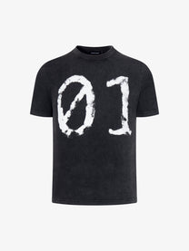 AW SPIKY HEAD | Washed 01 T-Shirt in Black - front view