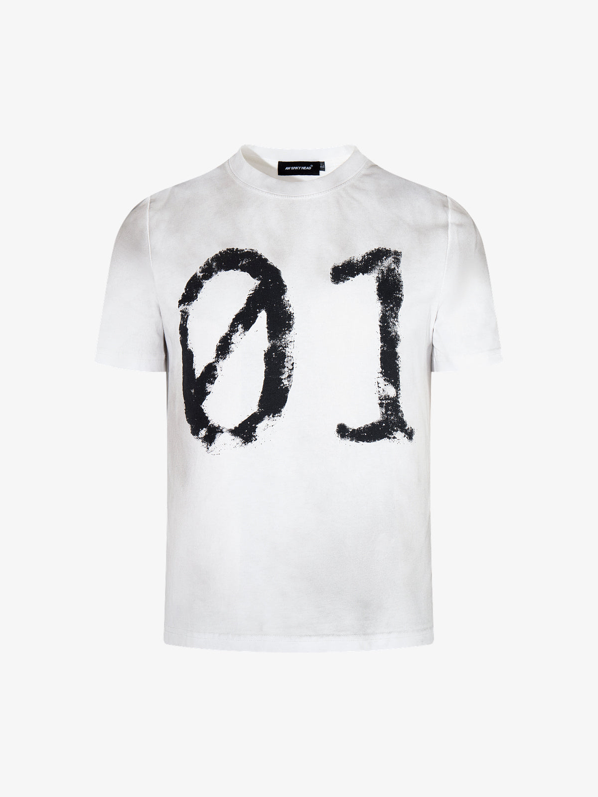 AW SPIKY HEAD | Washed 01 T-Shirt in White - front view