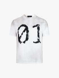 AW SPIKY HEAD | Washed 01 T-Shirt in White - front view