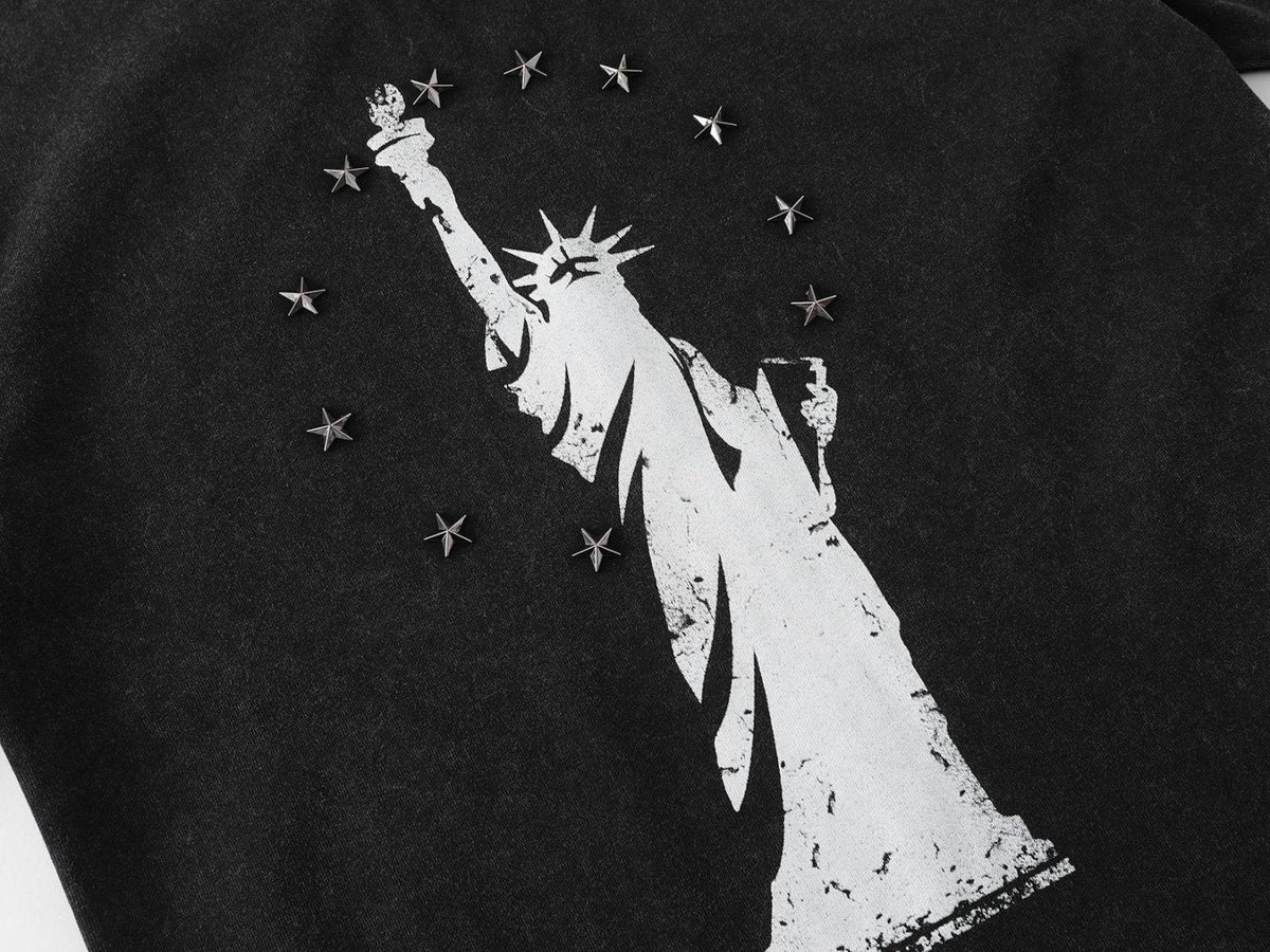 BANG OU LUO | Statue with Star Studs T-Shirt - product detail