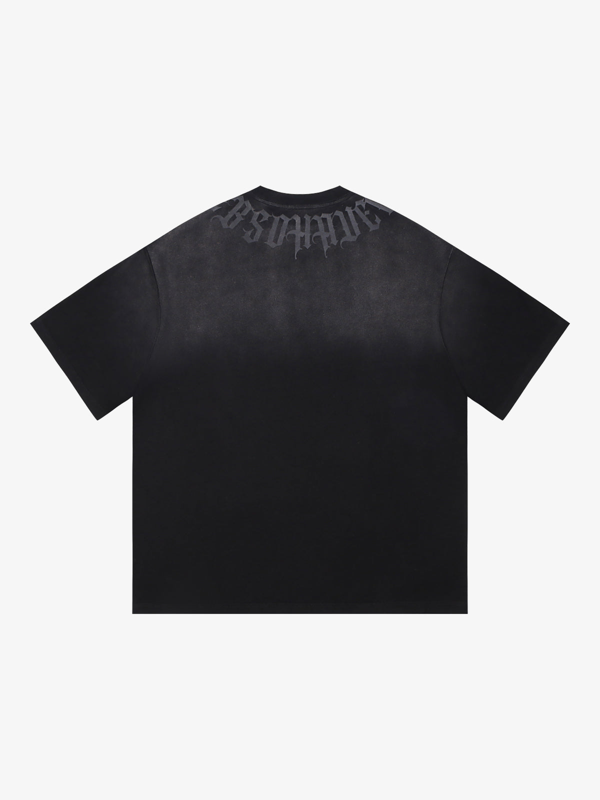 BE FEARLESS | Faded Gothic Lettering T-Shirt in Black - back view