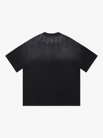 BE FEARLESS | Faded Gothic Lettering T-Shirt in Black - back view