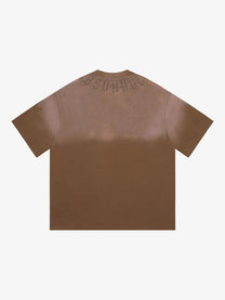 BE FEARLESS | Faded Gothic Lettering T-Shirt in Brown - back view