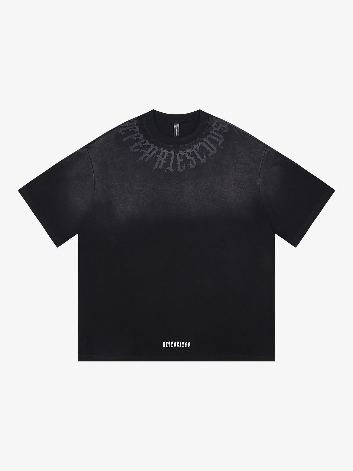 BE FEARLESS | Faded Gothic Lettering T-Shirt in Black - front view