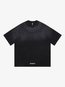 BE FEARLESS | Faded Gothic Lettering T-Shirt in Black - front view