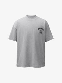 BANG OU LUO | Distressed Gothic Lettering T-Shirt in Gray - front view